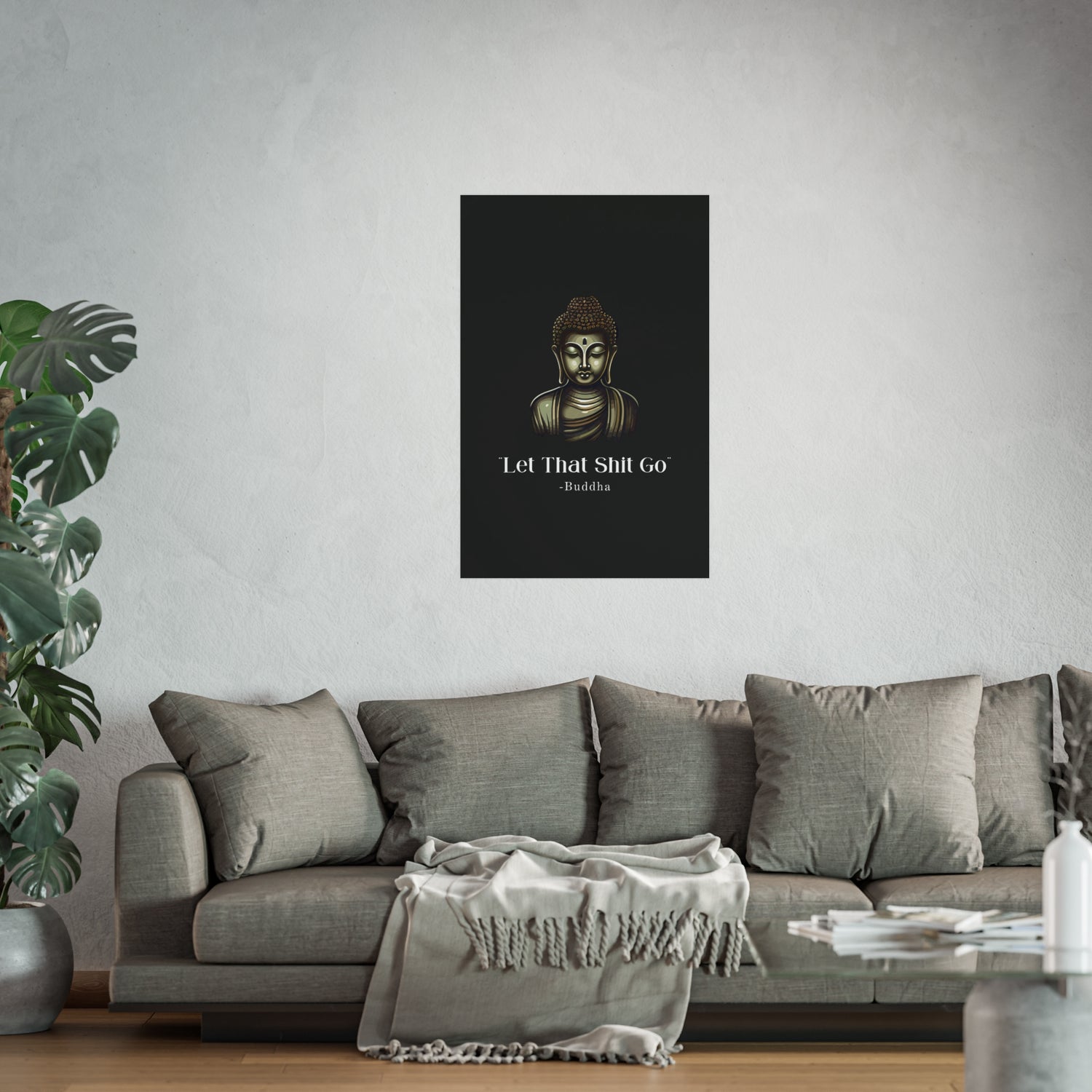 Let That Shit Go Fine Art Poster | Zen Inspired Wall Art | Stress Free Elegant Home Decor