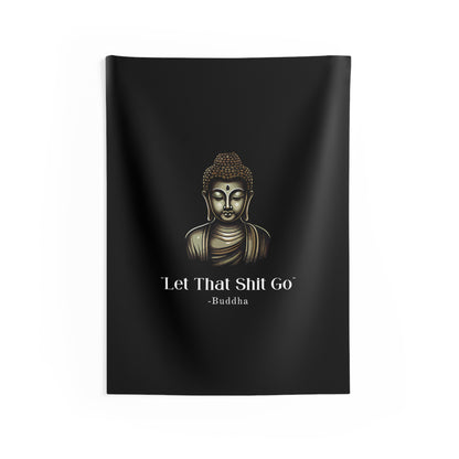 Let That Shit Go Wall Tapestry | Zen Inspired Stress Free Home Decor | Minimalist &amp; Relaxing Wall Hanging