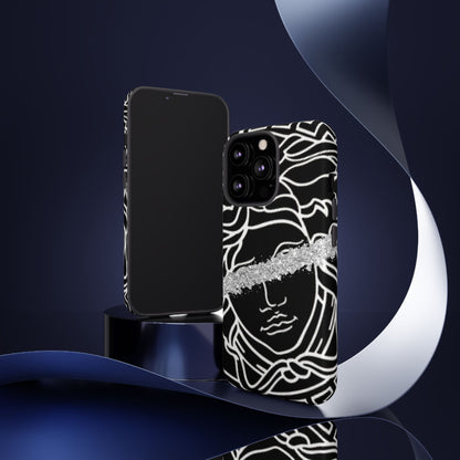 Luxury Medusa Head Tough Black and Silver Phone Case