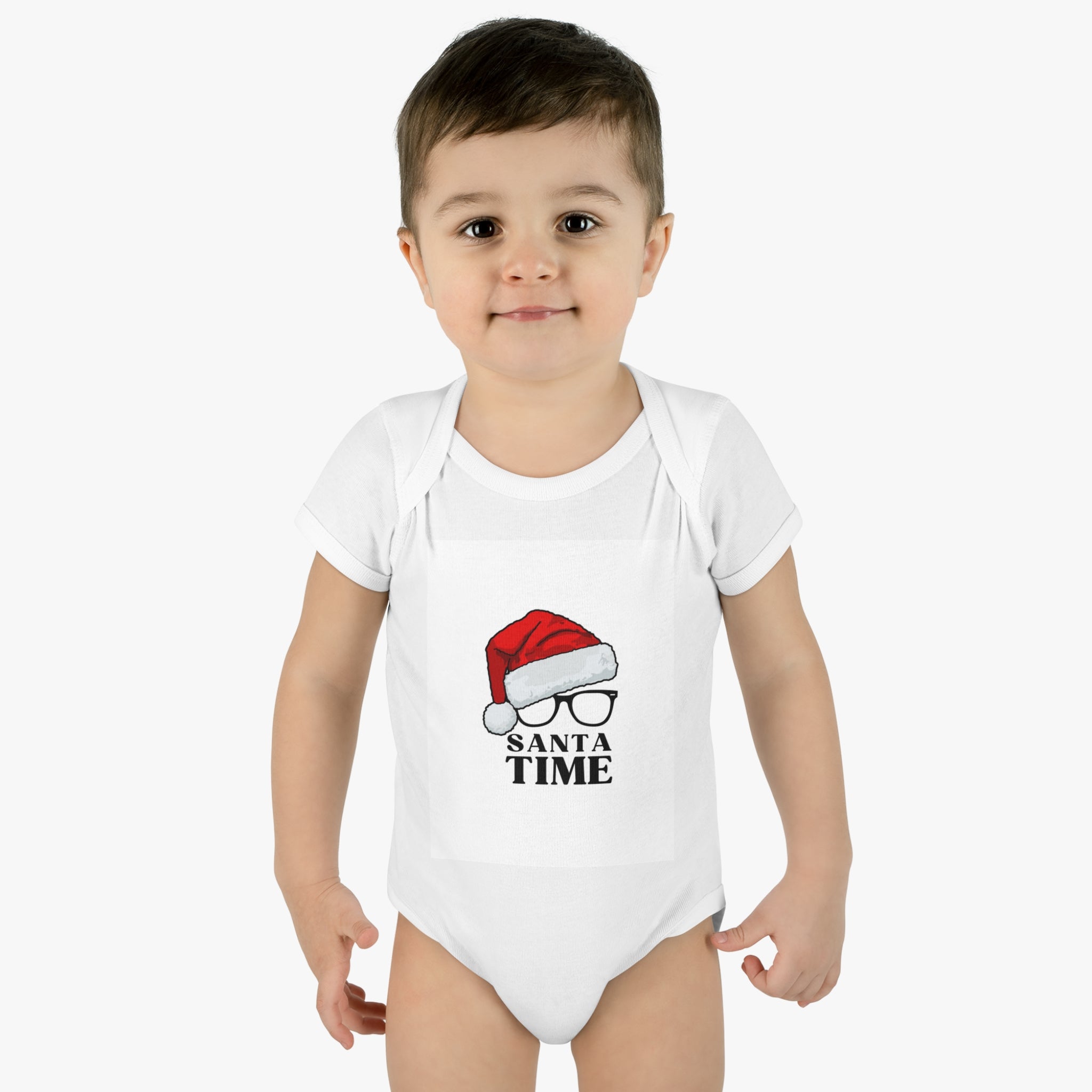 Santa Time Infant Baby Rib Bodysuit