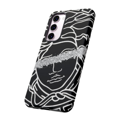 Luxury Medusa Head Tough Black and Silver Phone Case