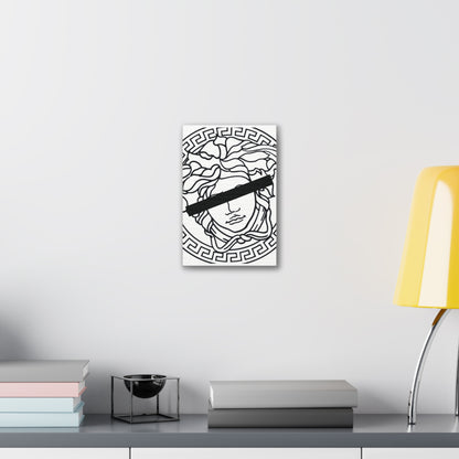 Medusa Head White Canvas Stretched Wall Art