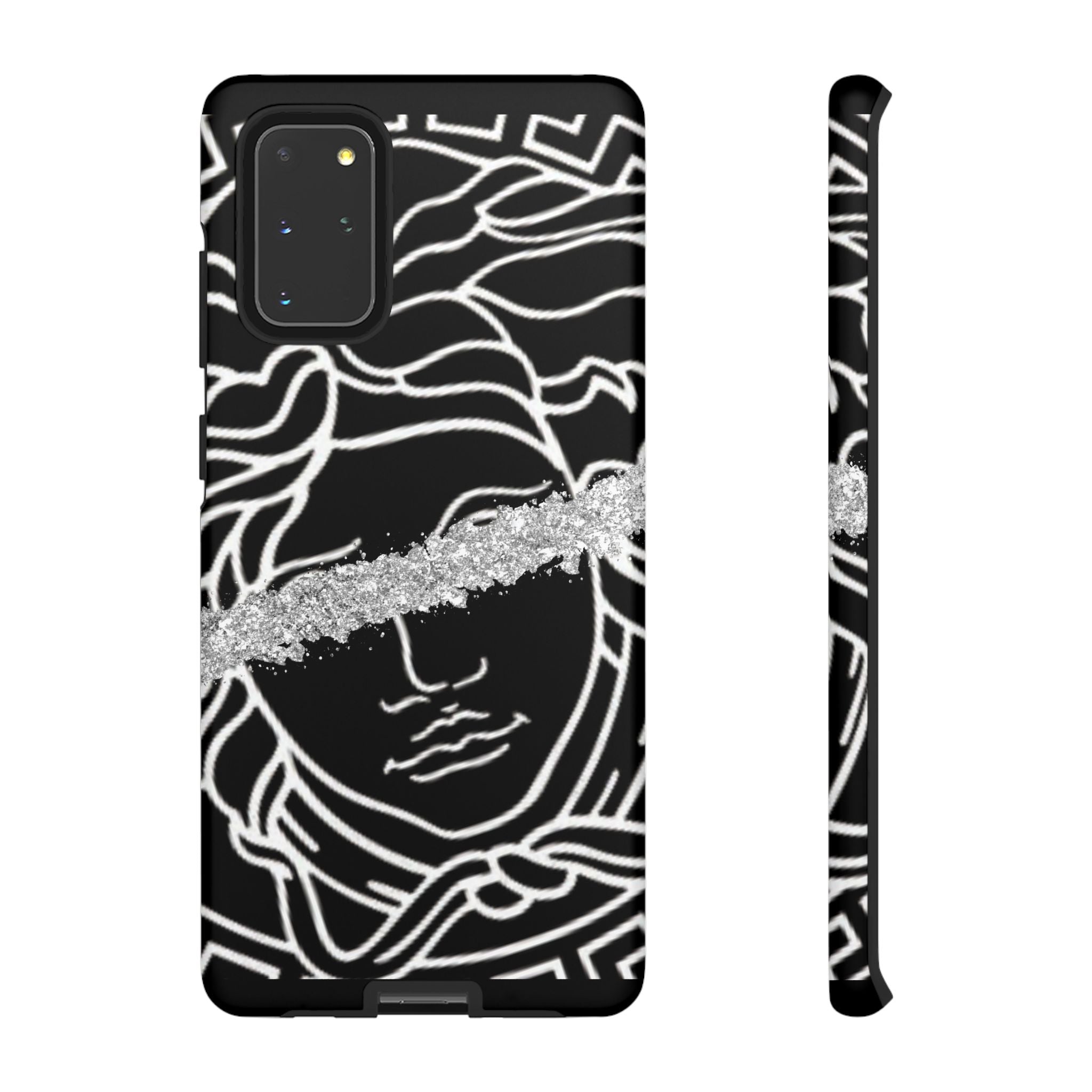 Luxury Medusa Head Tough Black and Silver Phone Case