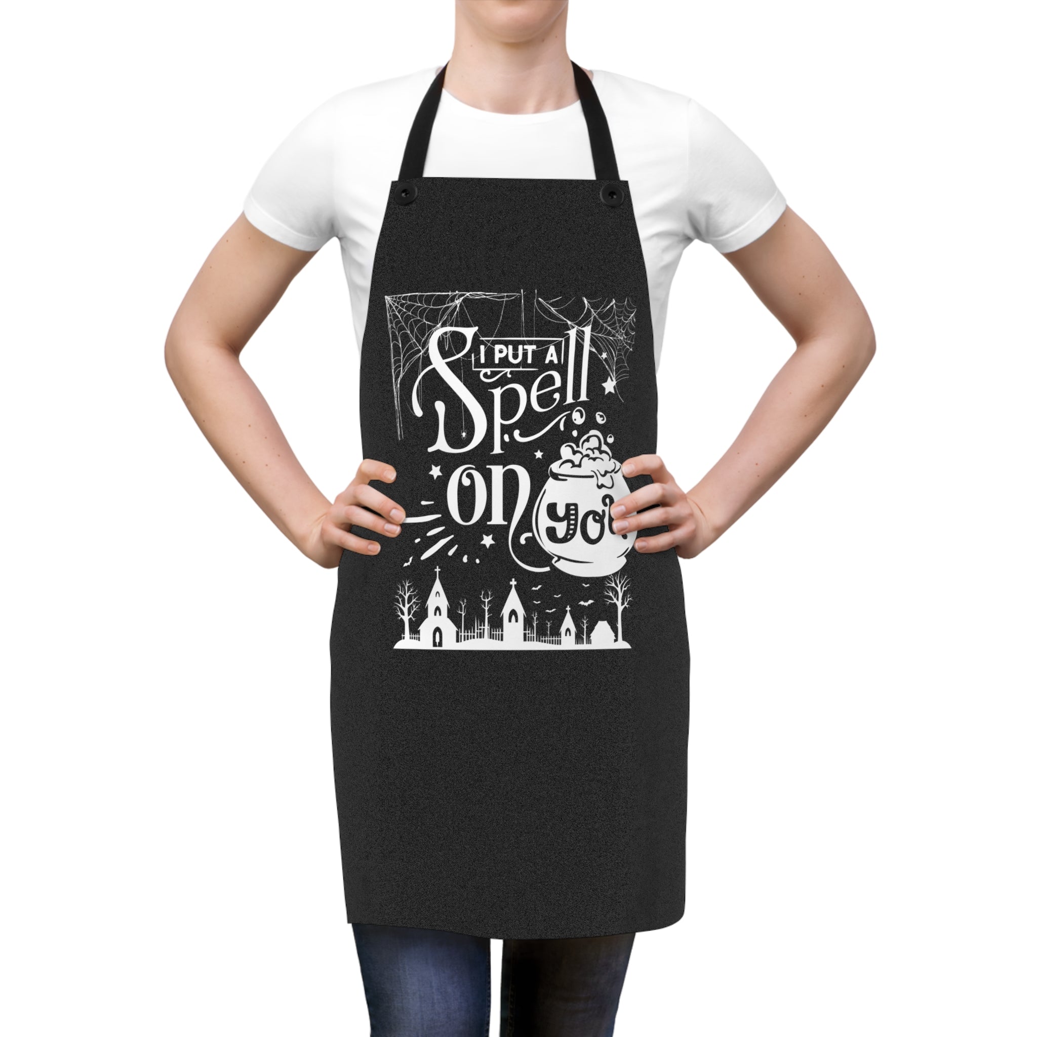 I Put a Spell on You Halloween Apron - Spooky Chic Kitchen Accessory - Perfect Fall Cooking Companion