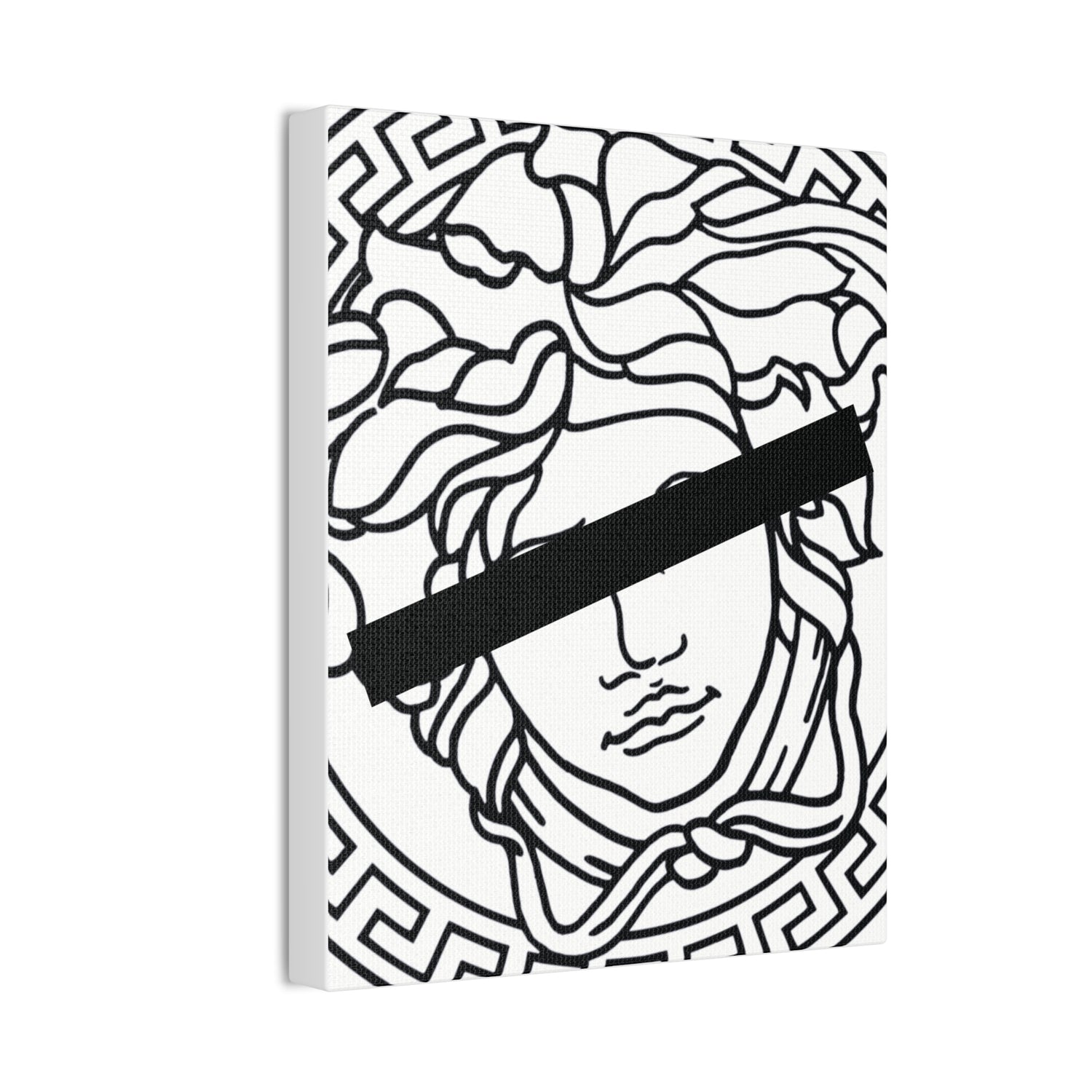 Medusa Head White Canvas Stretched Wall Art