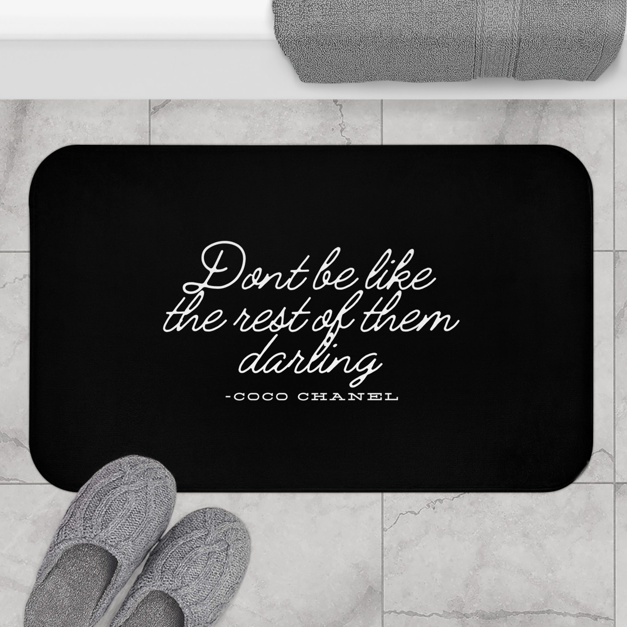 Coco Chanel Quote Bath Mat, Don&