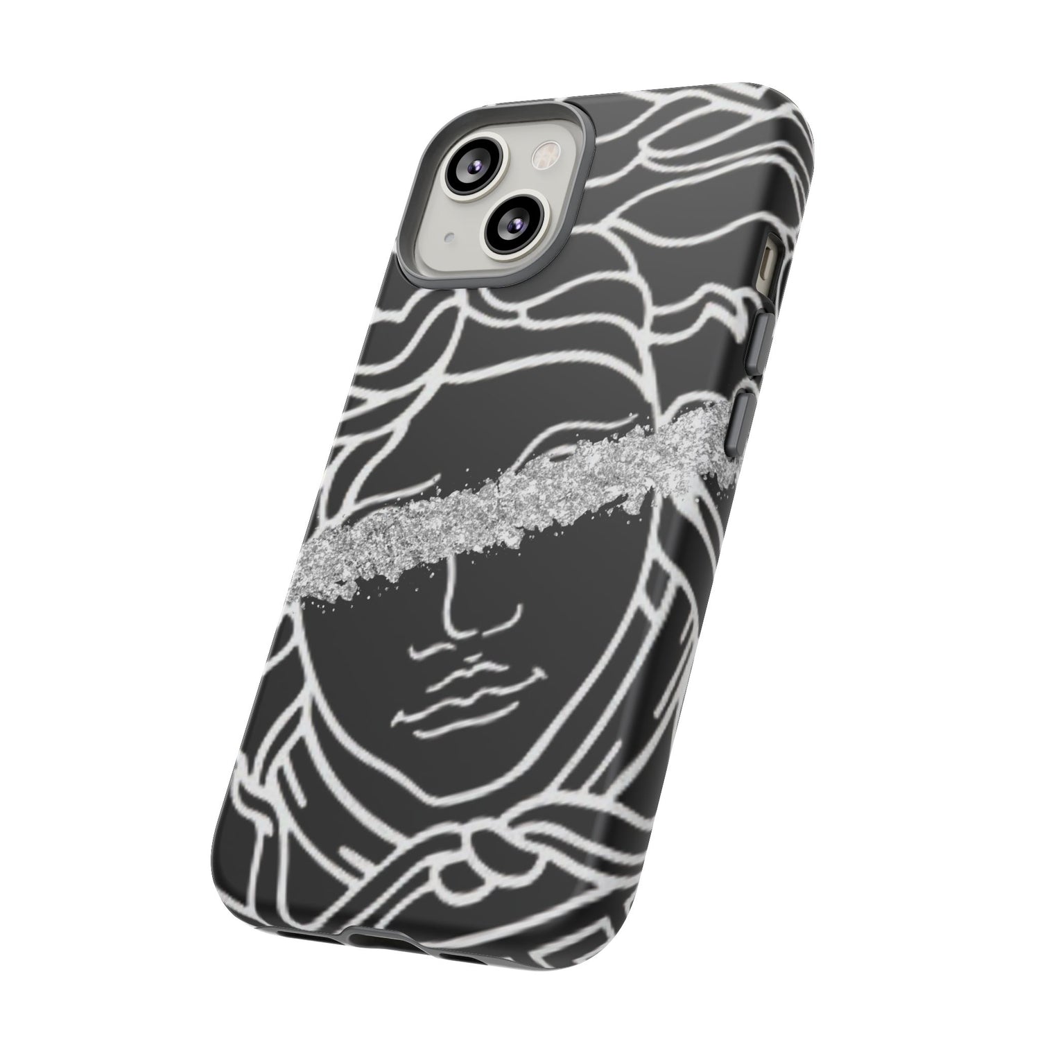 Luxury Medusa Head Tough Black and Silver Phone Case