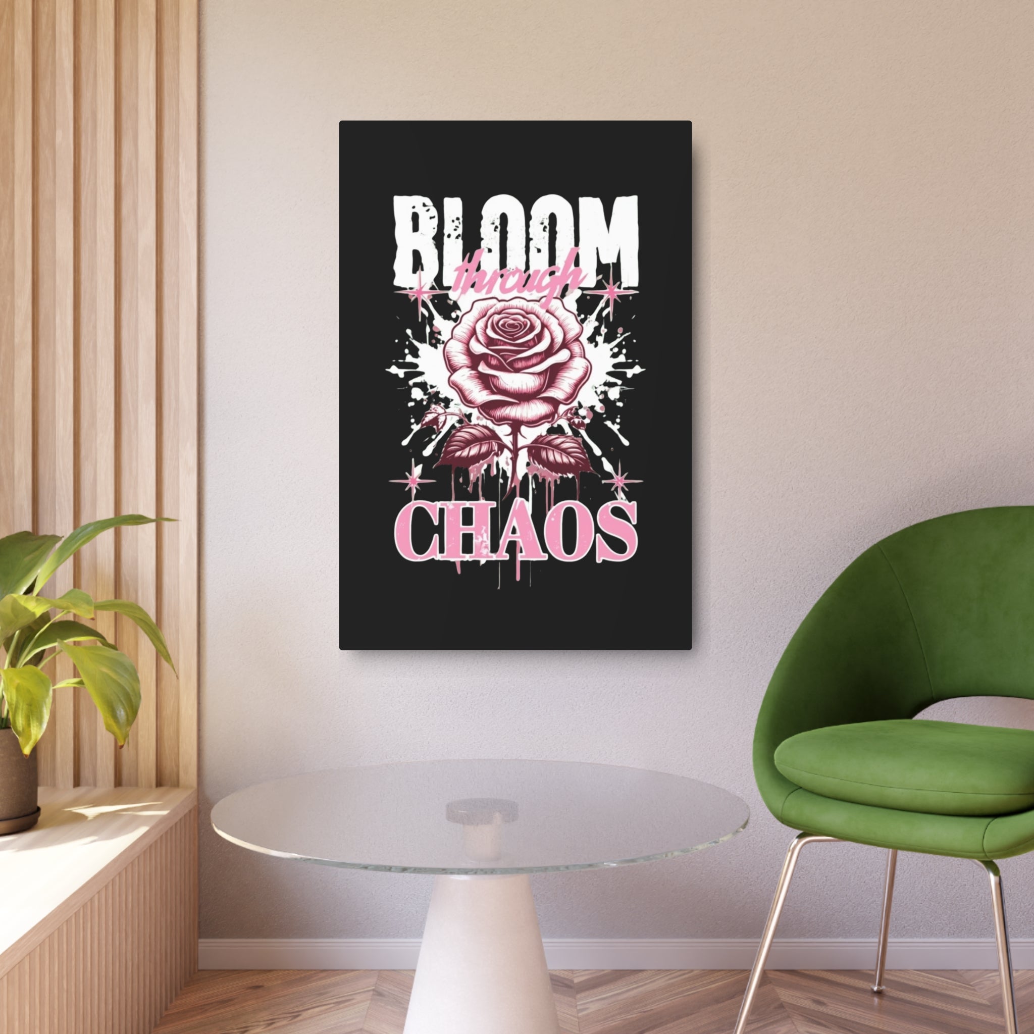 Bloom Through Chaos Metal Art Sign