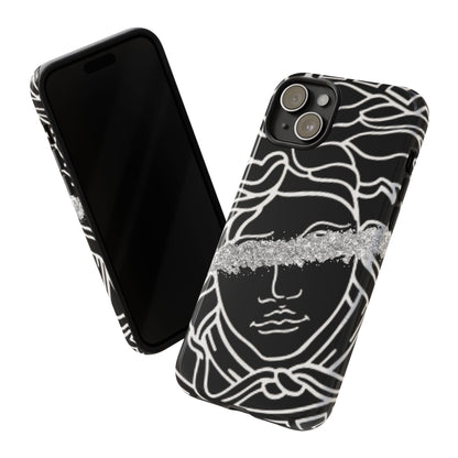 Luxury Medusa Head Tough Black and Silver Phone Case