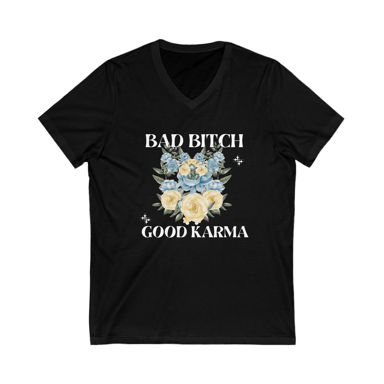 Bad Btch Good Karma Jersey Short Sleeve V-Neck Tee