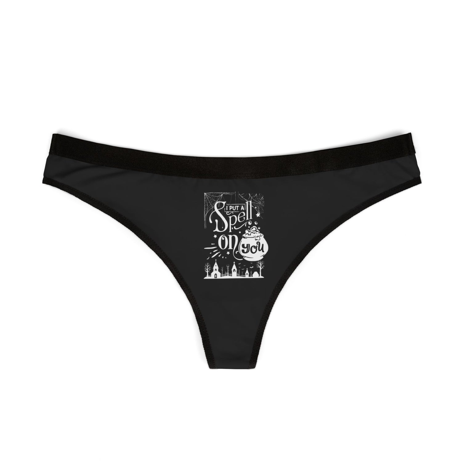 I Put a Spell on You Halloween Womens Thong - Spooky Chic Lingerie - Perfect Festive Intimate Wear