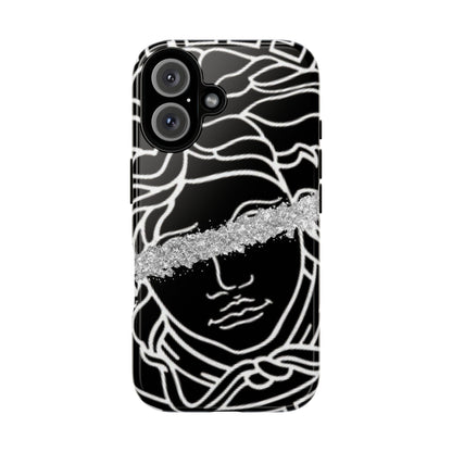 Luxury Medusa Head Tough Black and Silver Phone Case