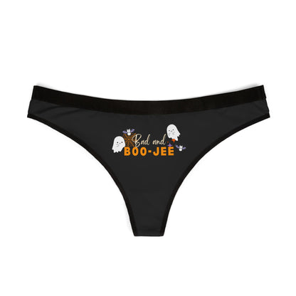 Bad and Boo jee Halloween Thong | Trendy &amp; Comfy Womens Lingerie for Spooky Season