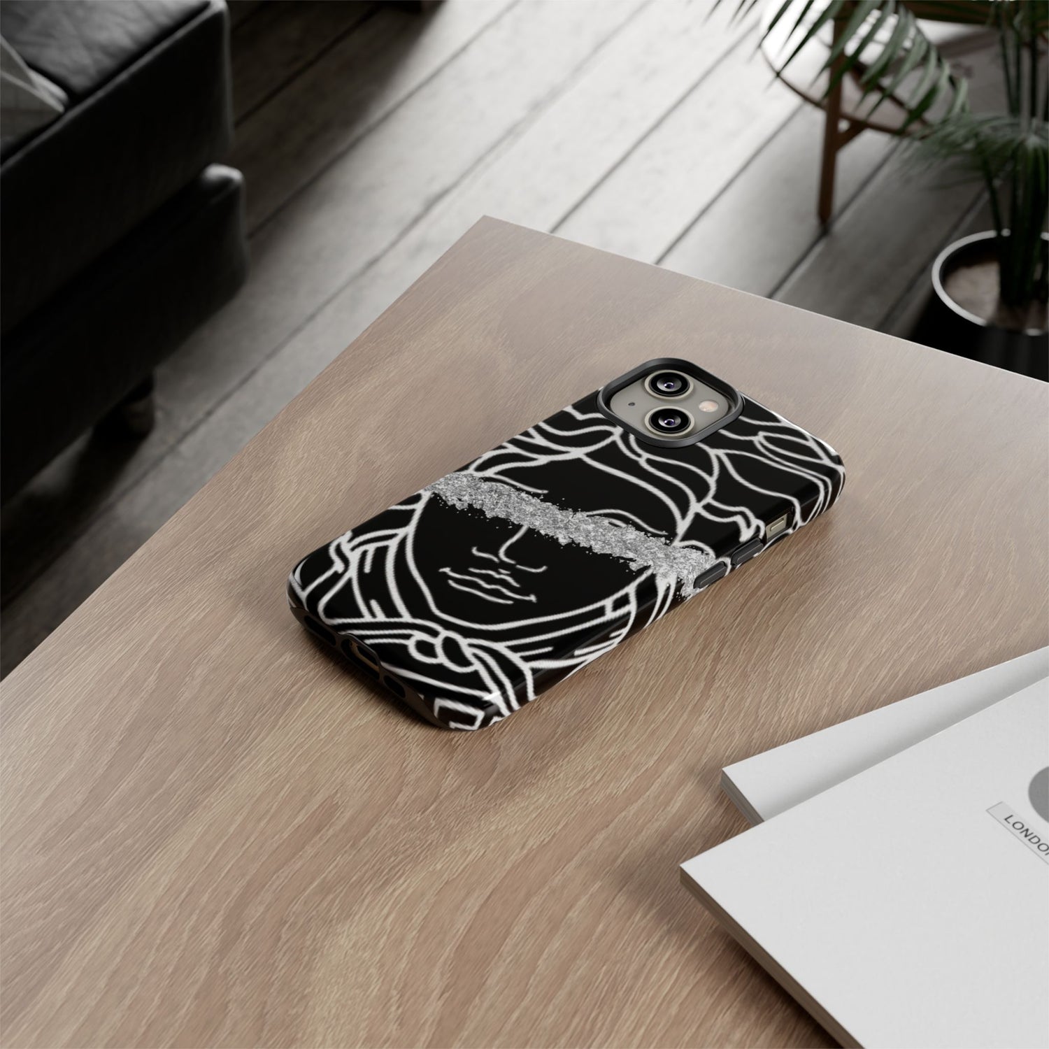 Luxury Medusa Head Tough Black and Silver Phone Case