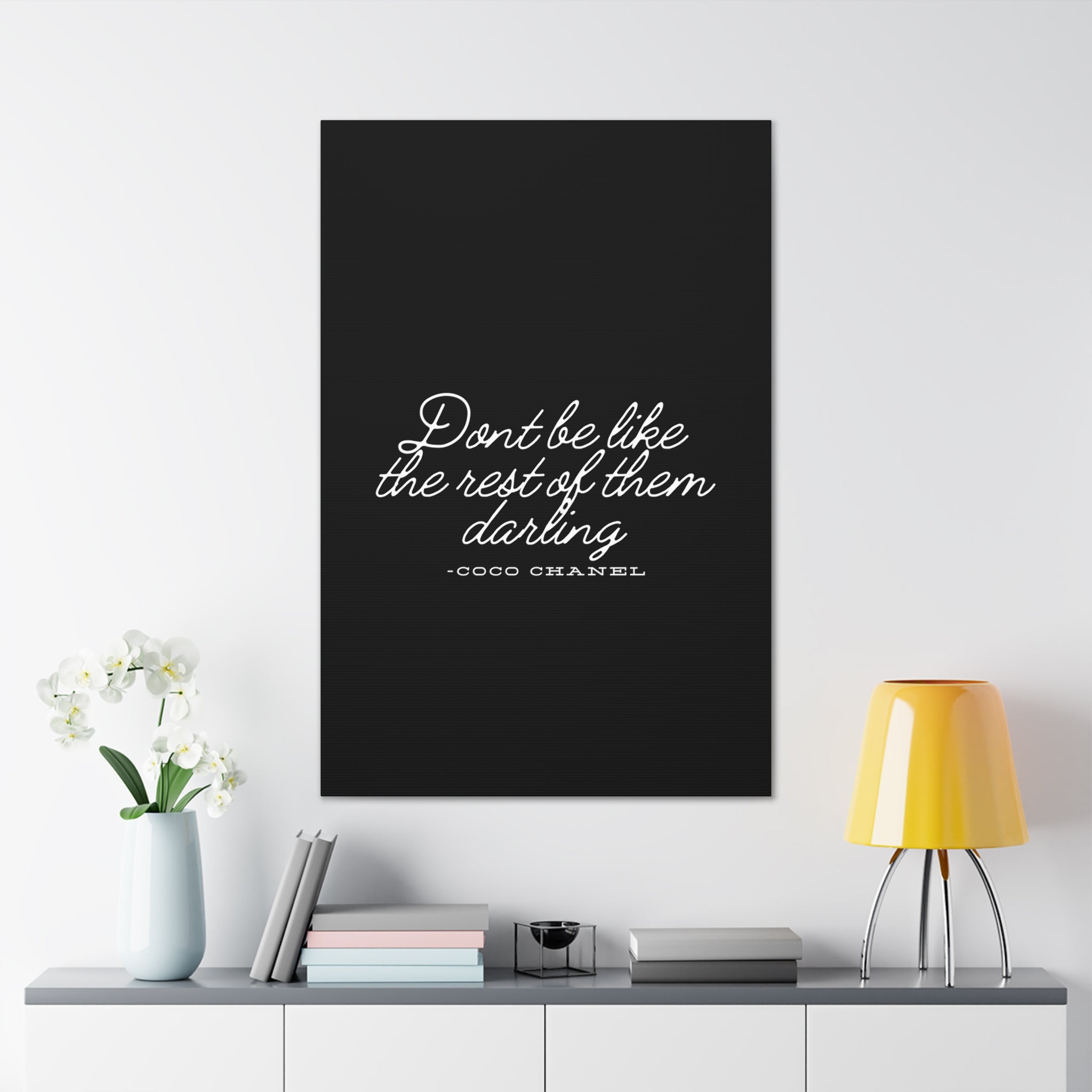 Don’t Be Like the Rest of Them Darling Canvas Wall Art | Coco Chanel Quote | Elegant Inspirational Decor for Home or Office