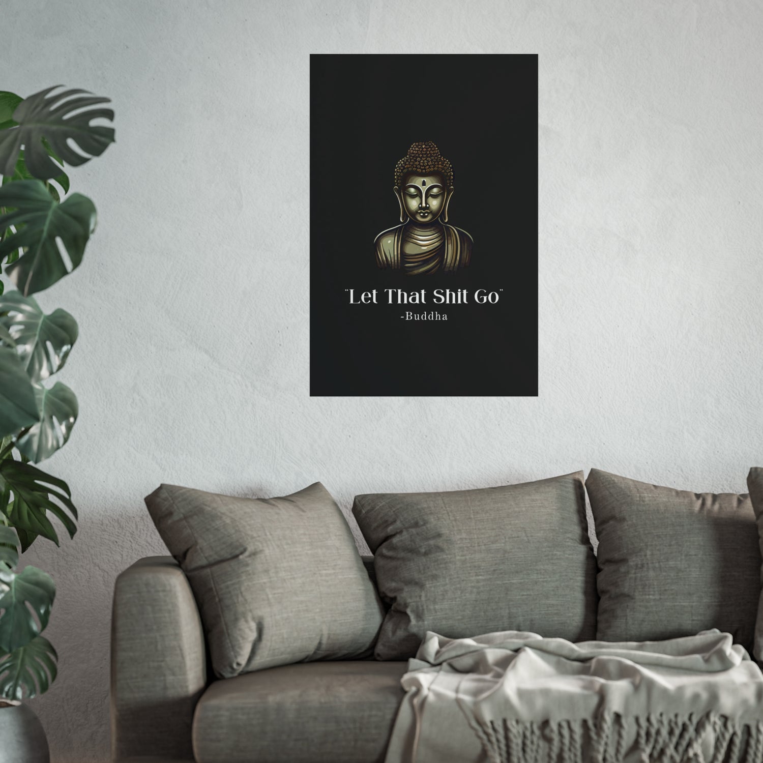 Let That Shit Go Fine Art Poster | Zen Inspired Wall Art | Stress Free Elegant Home Decor