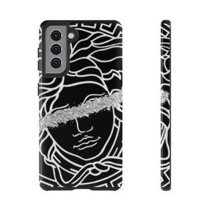 Luxury Medusa Head Tough Black and Silver Phone Case