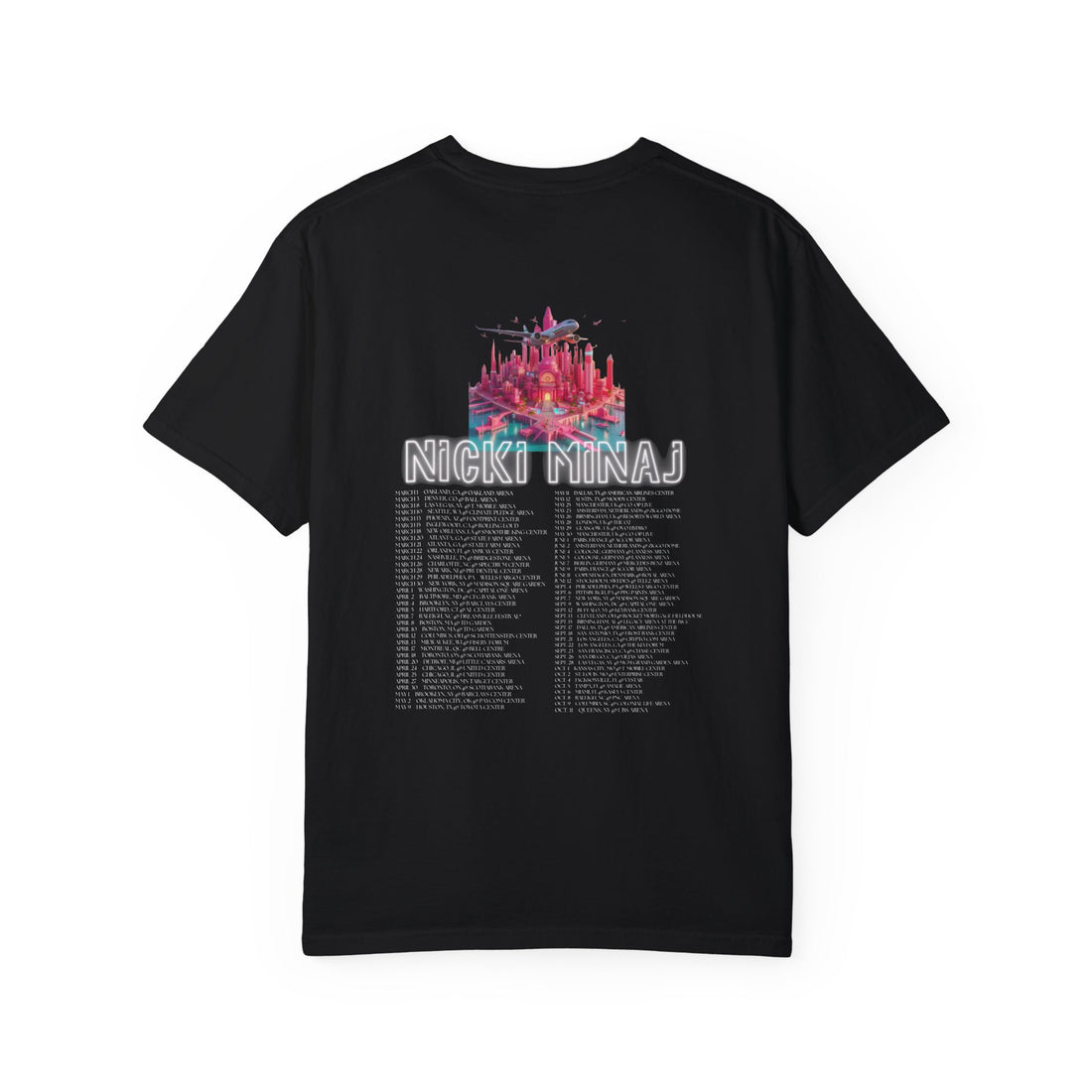 Nicki Minaj Tshirt with Tour Dates Premium Print Surface Cotton Streetwear