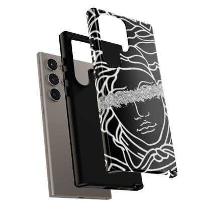 Luxury Medusa Head Tough Black and Silver Phone Case