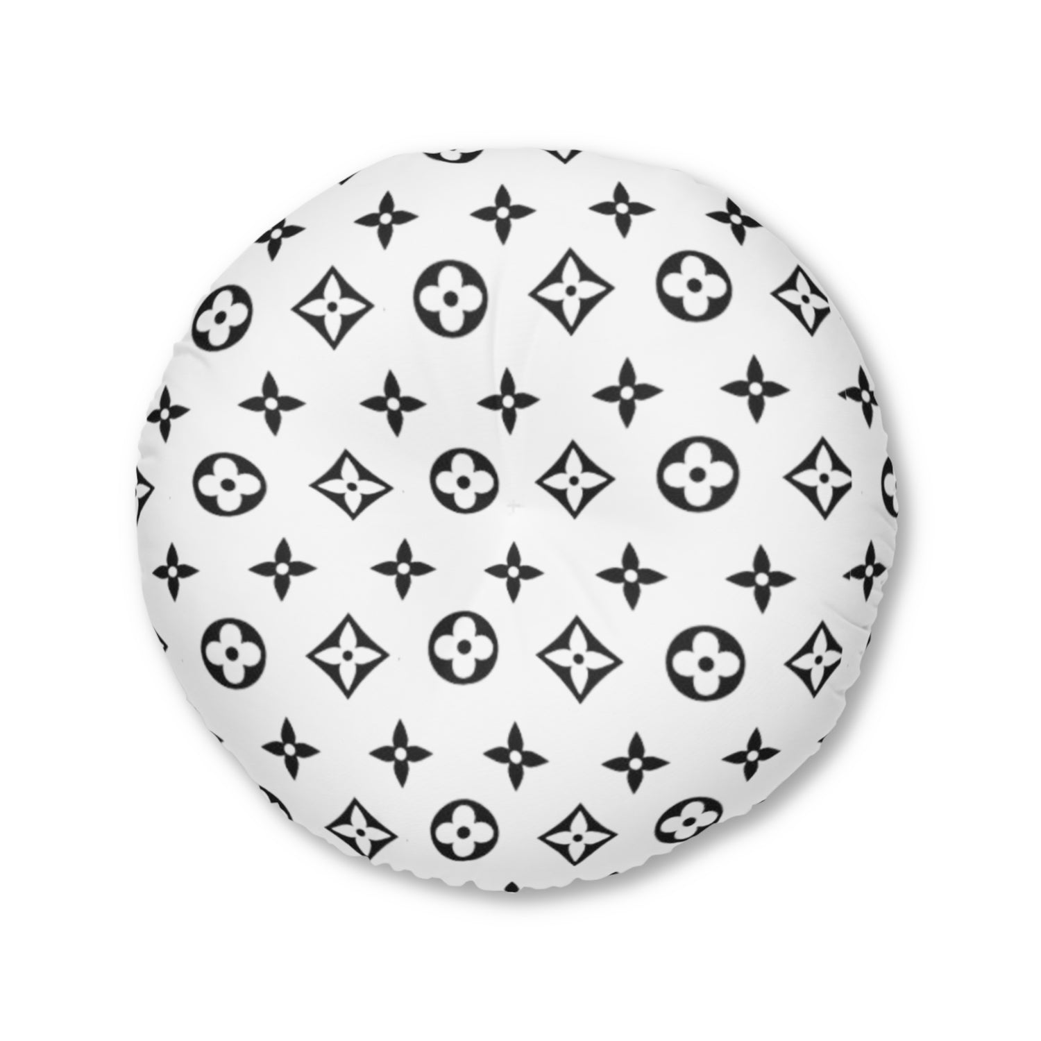 Luxury LV Tufted Floor Pillow Round