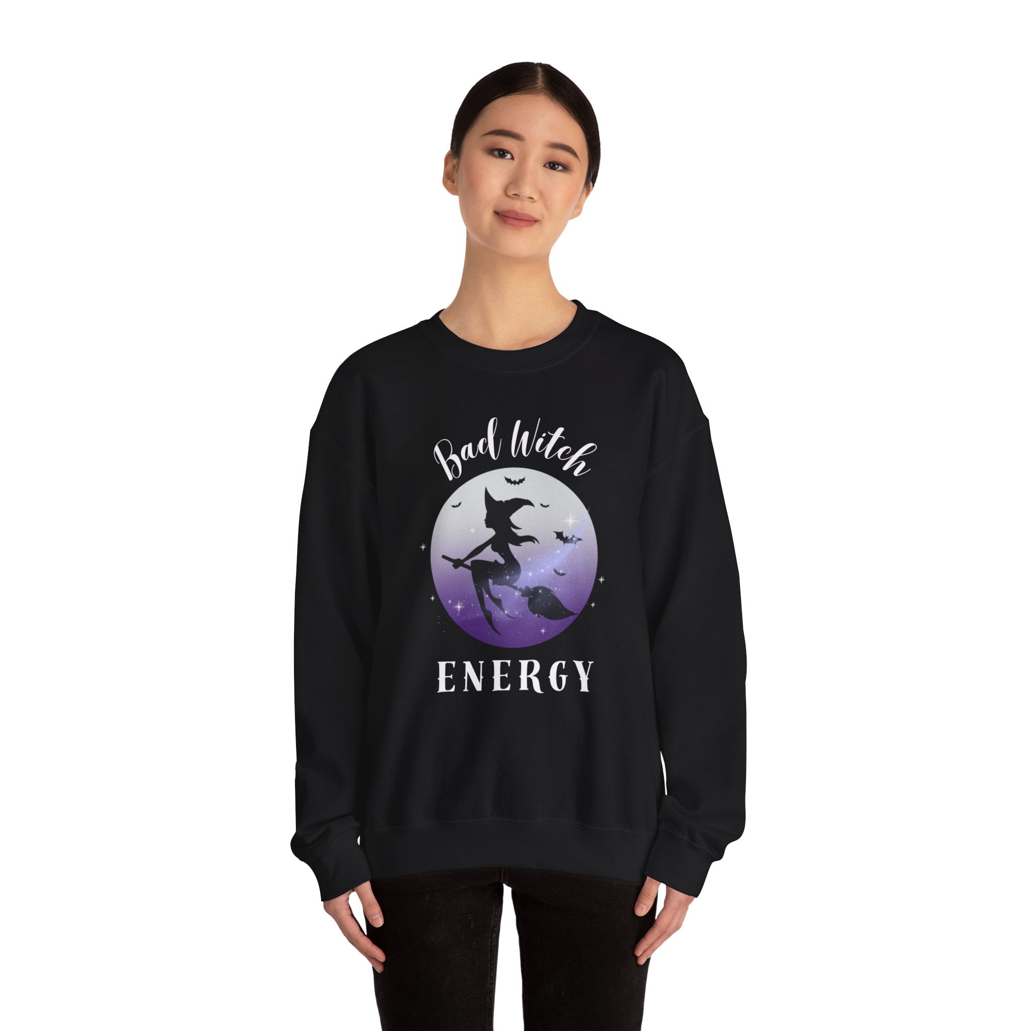 Bad Witch Energy Crewneck Sweatshirt | Cozy and Trendy Womens Pullover for Spooky Season Vibes