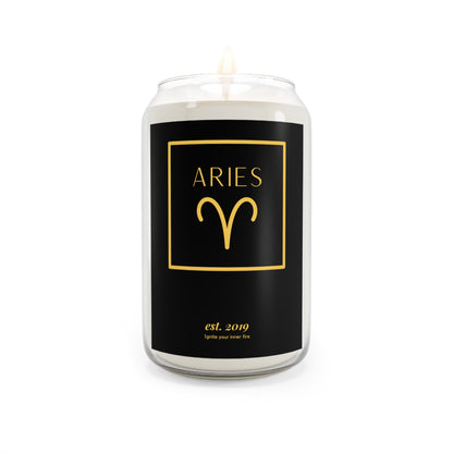 Aries Zodiac Candle Hand Poured Scented Candle for Aries Energizing Aroma Long Lasting Burn Time Perfect Gift for Astrology Lovers