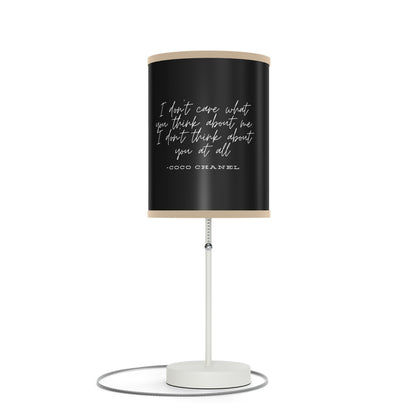 Luxurious Coco Chanel Inspired Lamp - Perfect Gift for Fashion Lovers - I Dont Care What You Think About Me, I Dont Think About You At All