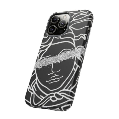 Luxury Medusa Head Tough Black and Silver Phone Case