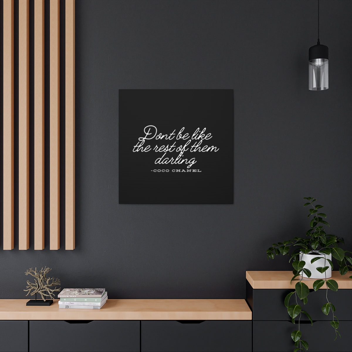 Don’t Be Like the Rest of Them Darling Canvas Wall Art | Coco Chanel Quote | Elegant Inspirational Decor for Home or Office