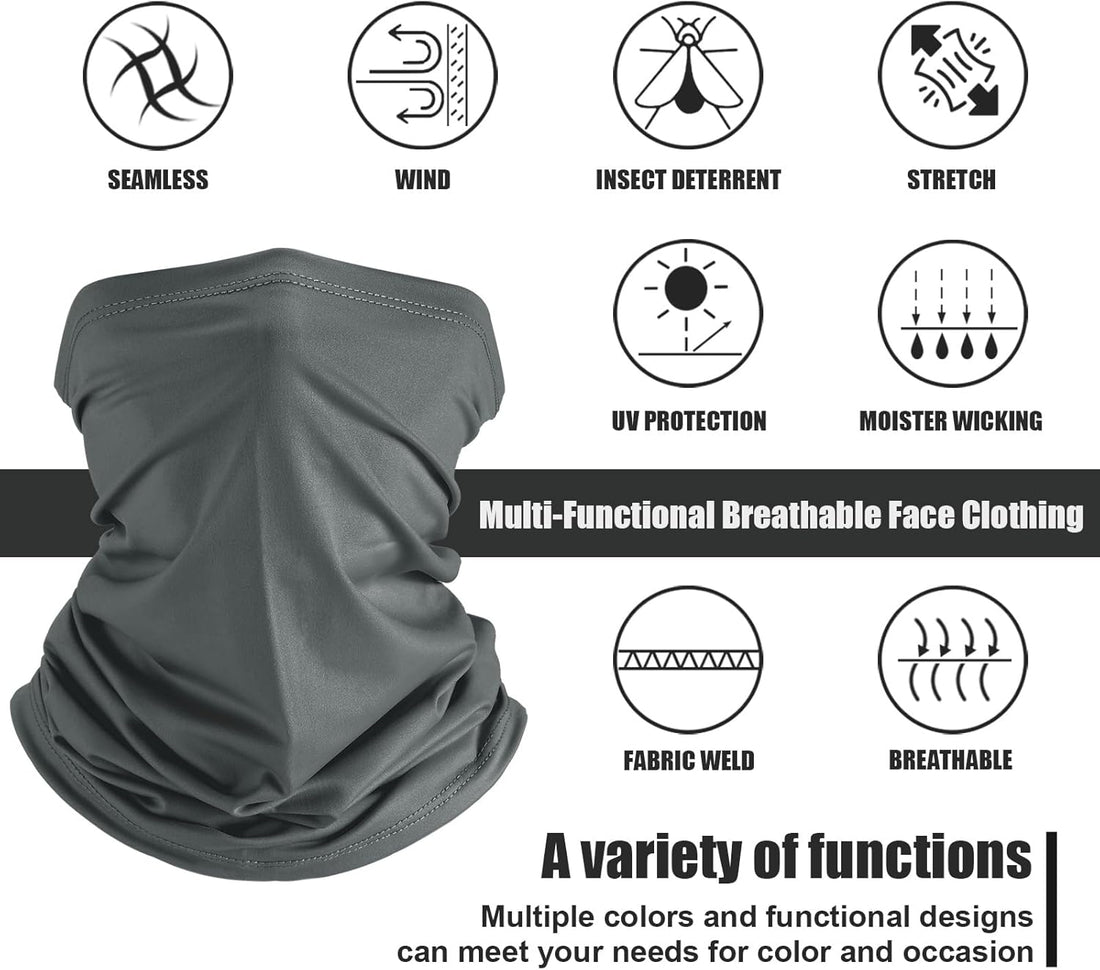 6-Pack UV Protection Cooling Neck Gaiters – Breathable Summer Scarves