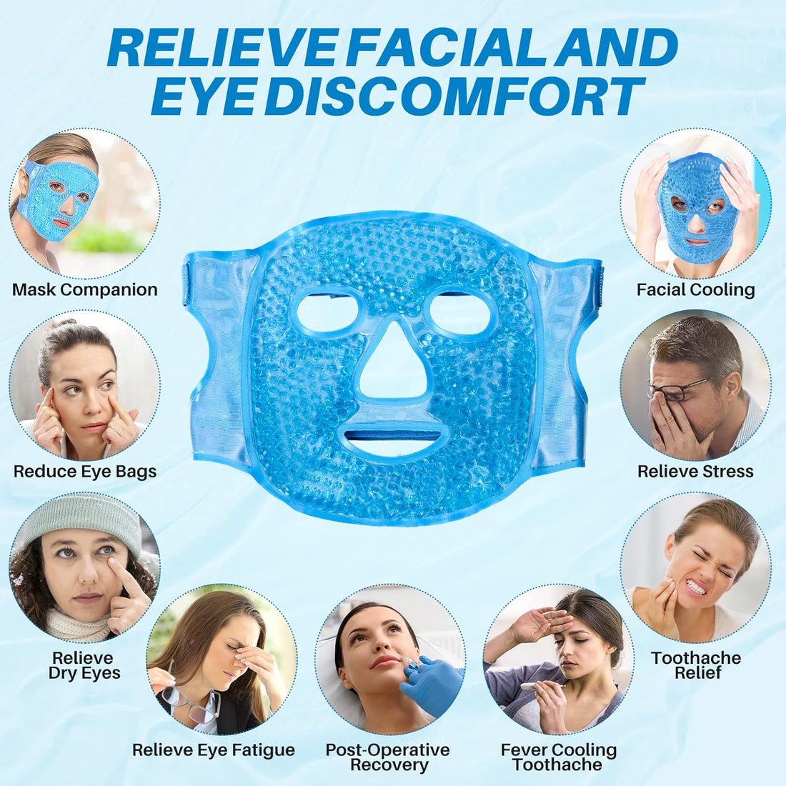 Reusable Gel Eye Mask – Hot Cold Therapy for Puffiness &amp; Circles
