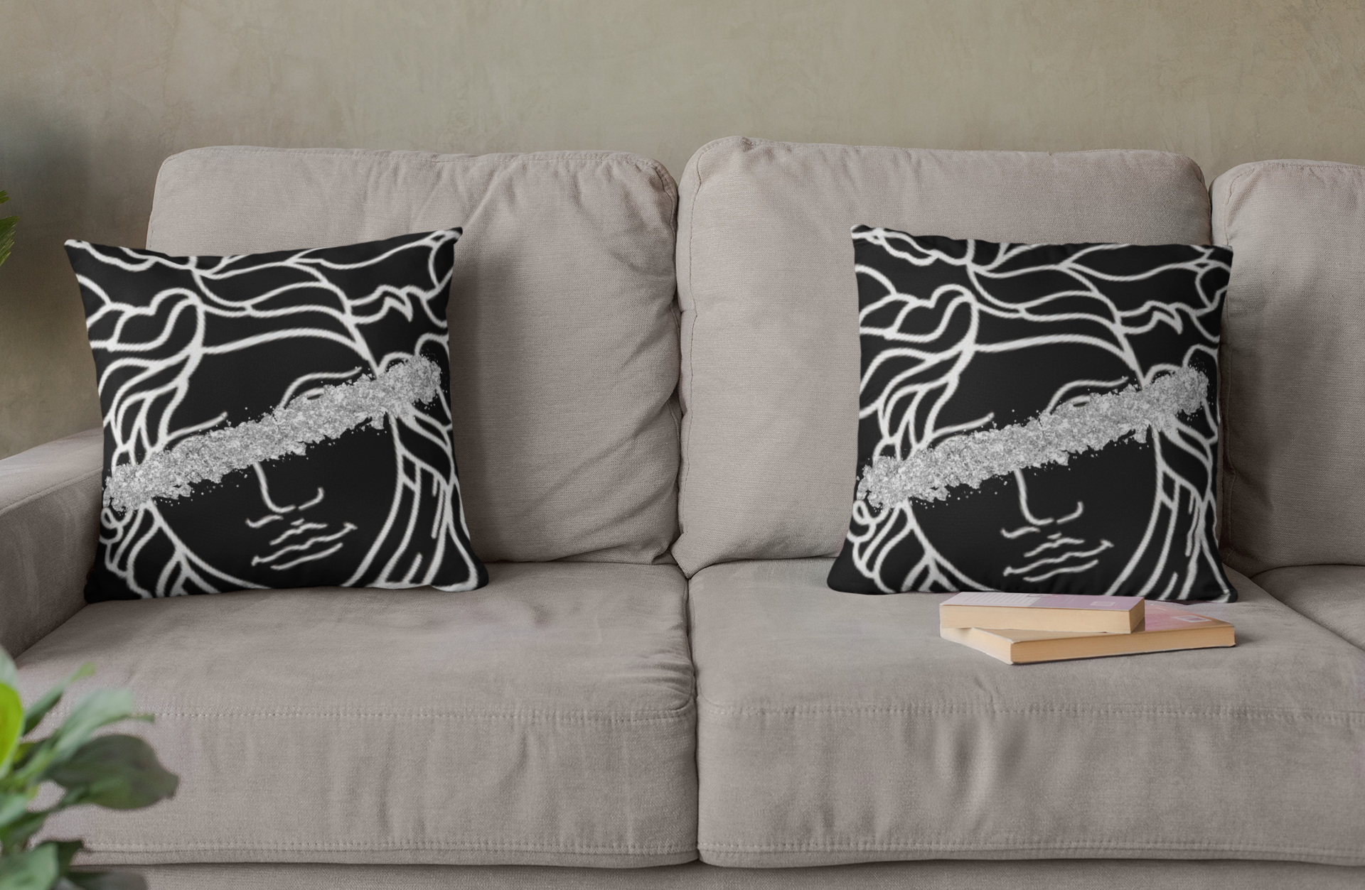 Medusa Head Luxury Square Pillow