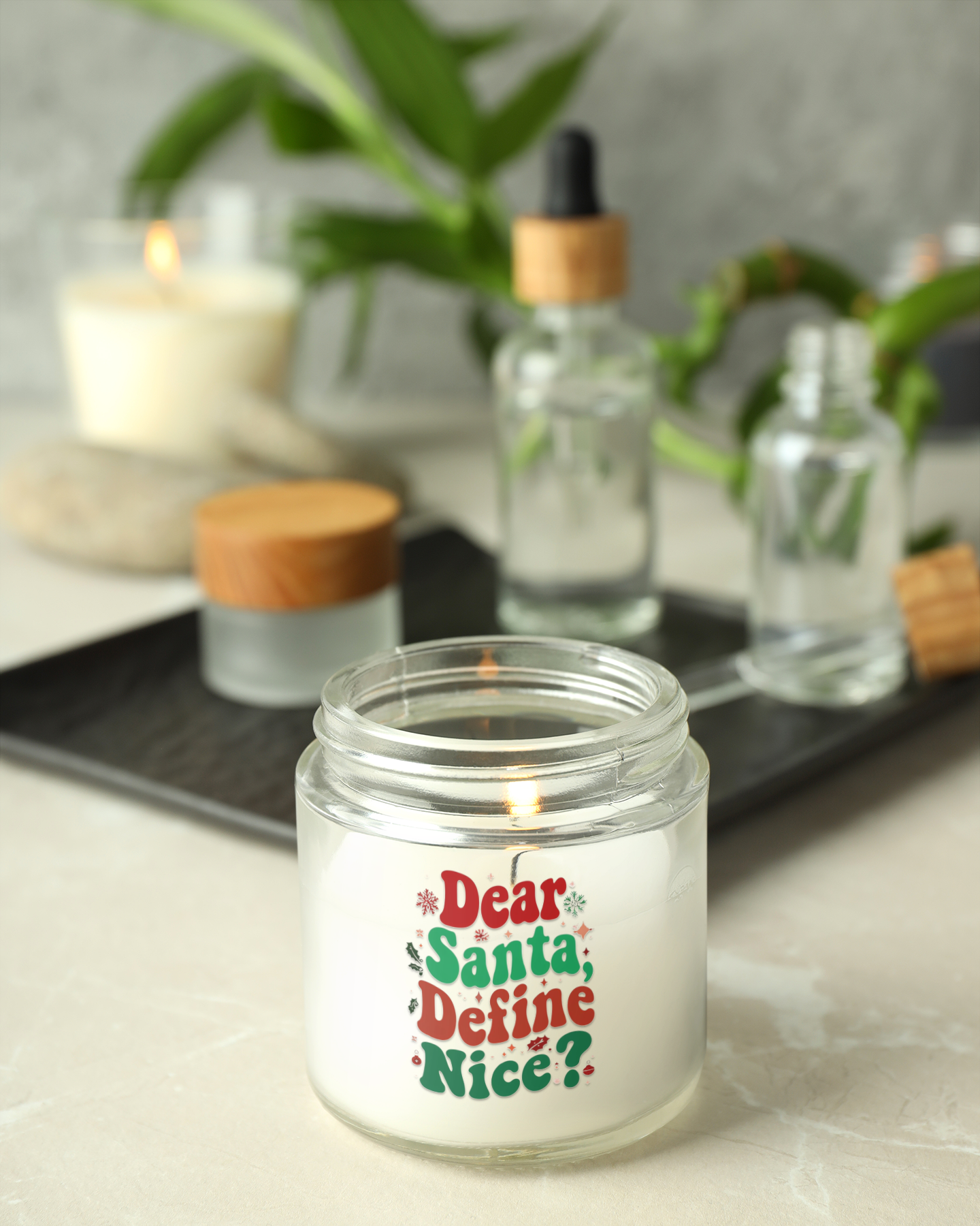 Dear Santa, Define Nice Christmas Gift Scented Soy Candle 9oz