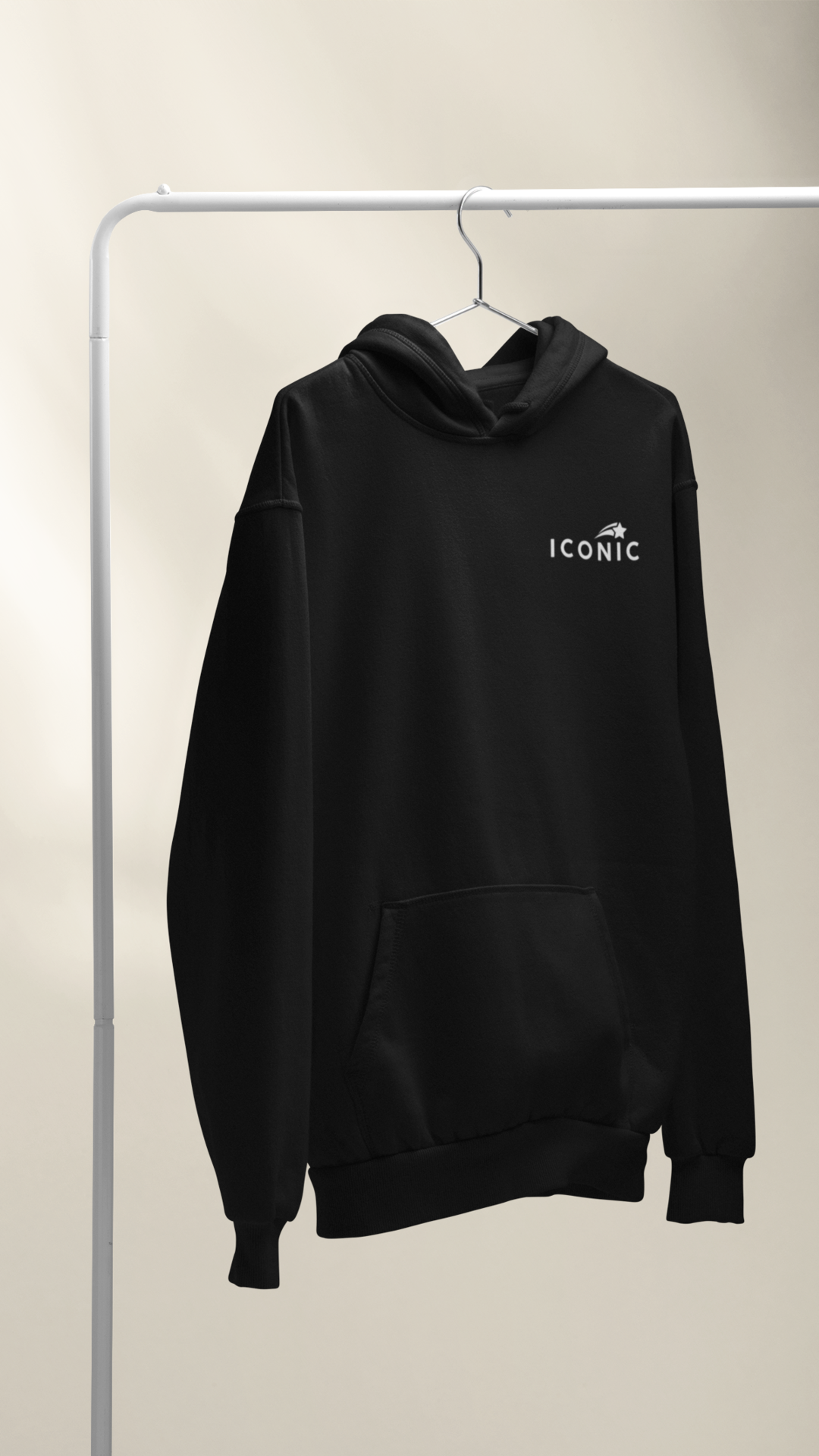 Iconic Logo Three-Panel Fleece Hoodie