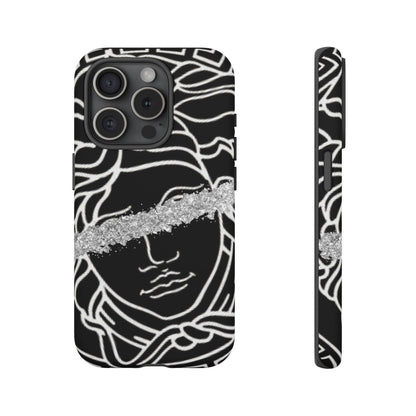 Luxury Medusa Head Tough Black and Silver Phone Case