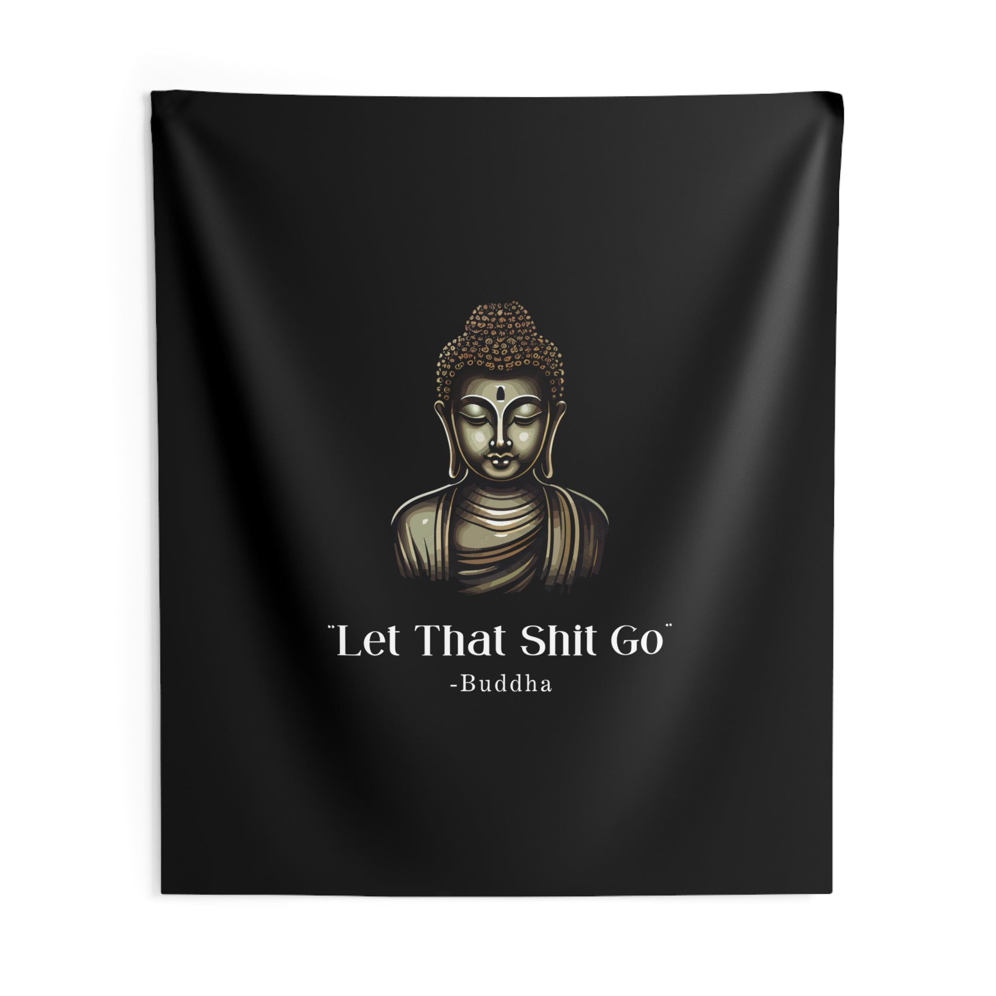 Let That Shit Go Wall Tapestry | Zen Inspired Stress Free Home Decor | Minimalist &amp; Relaxing Wall Hanging