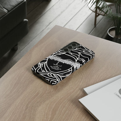 Luxury Medusa Head Tough Black and Silver Phone Case