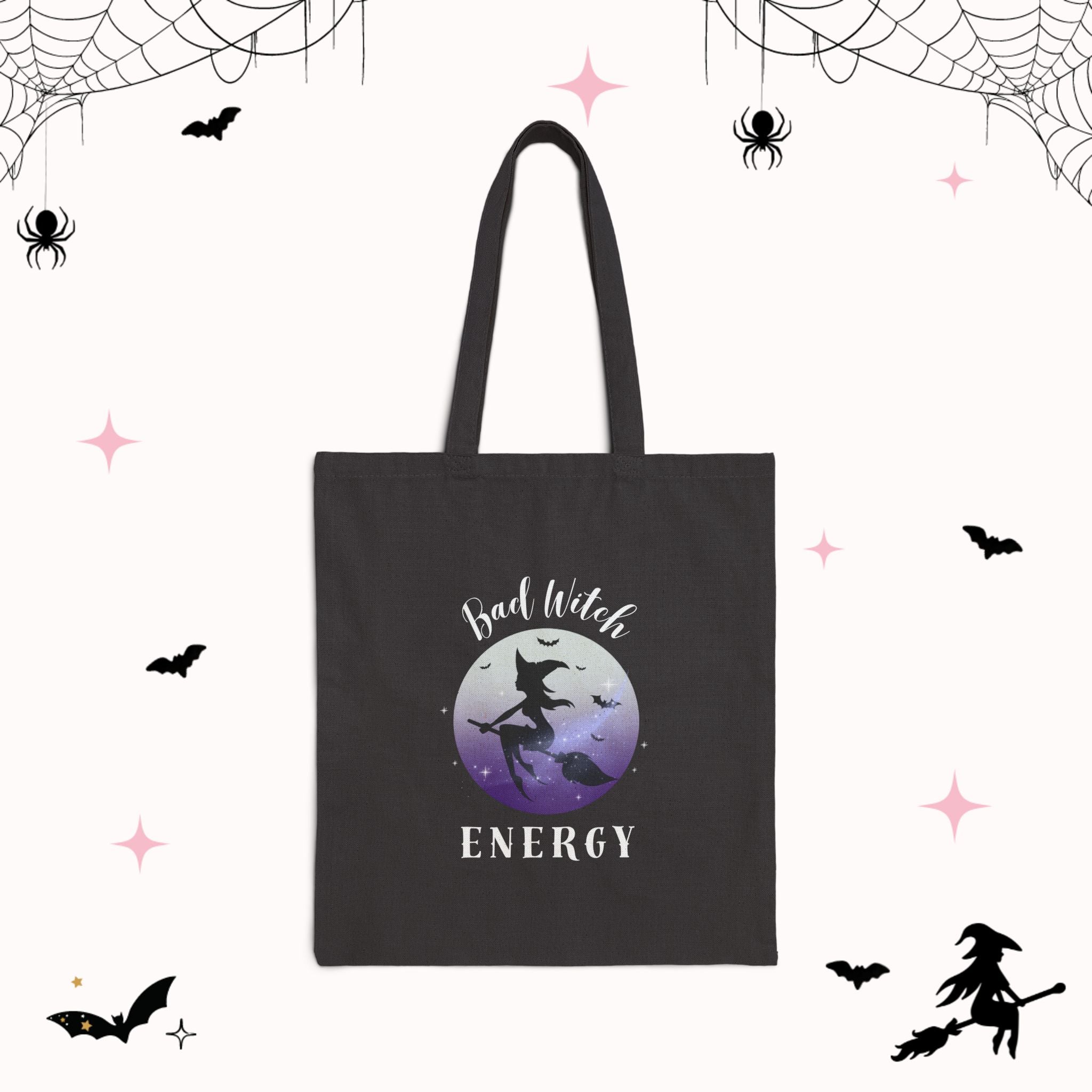 Bad Witch Energy Tote Bag | Trendy Spooky Season Bag for Witchy Vibes