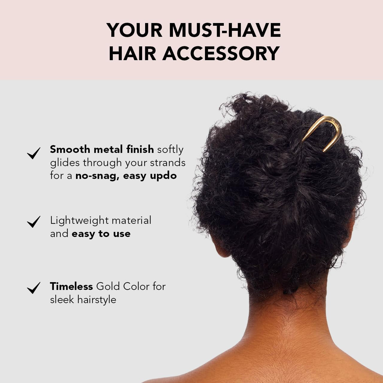 Gold Metal French Hair Pin for Women