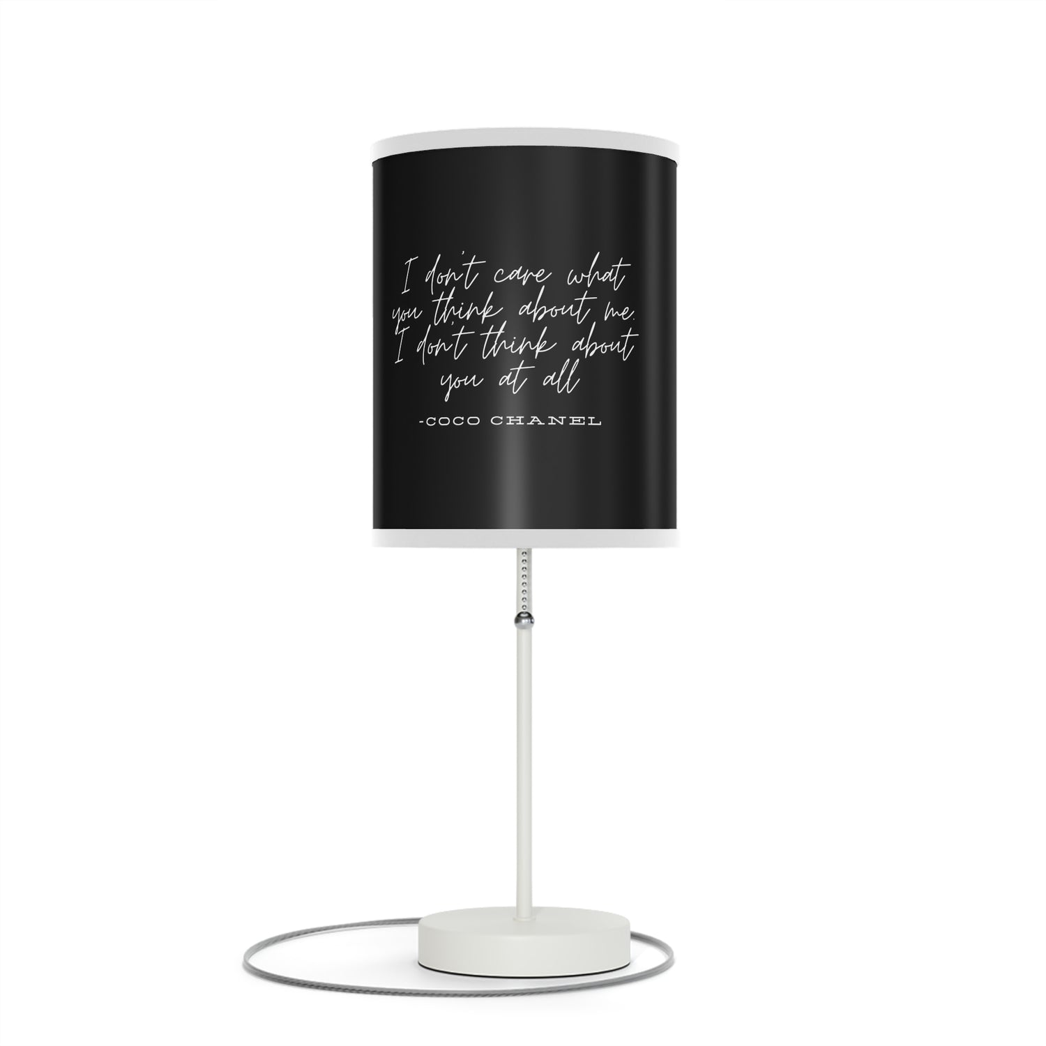 Luxurious Coco Chanel Inspired Lamp - Perfect Gift for Fashion Lovers - I Dont Care What You Think About Me, I Dont Think About You At All