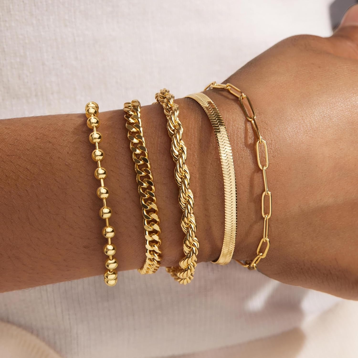 Dainty Gold &amp; Silver Bracelet Set for Women