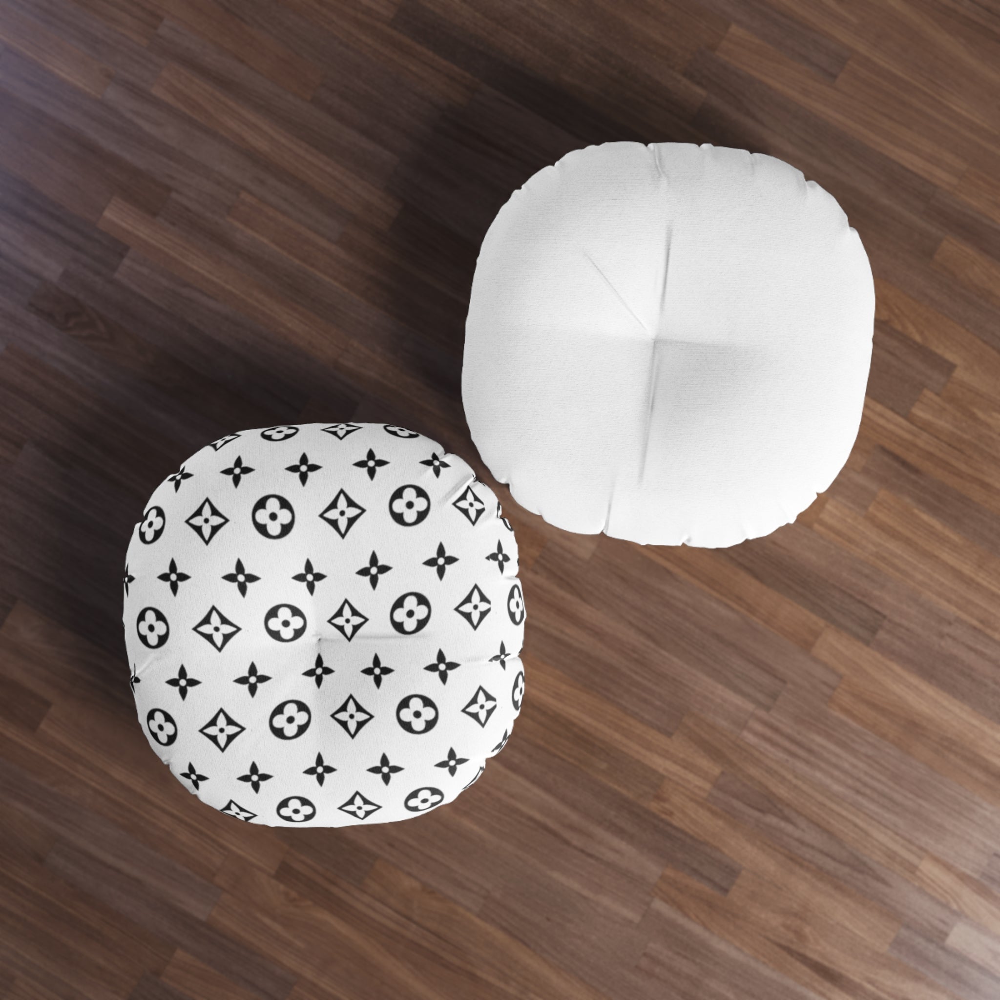 Luxury LV Tufted Floor Pillow Round