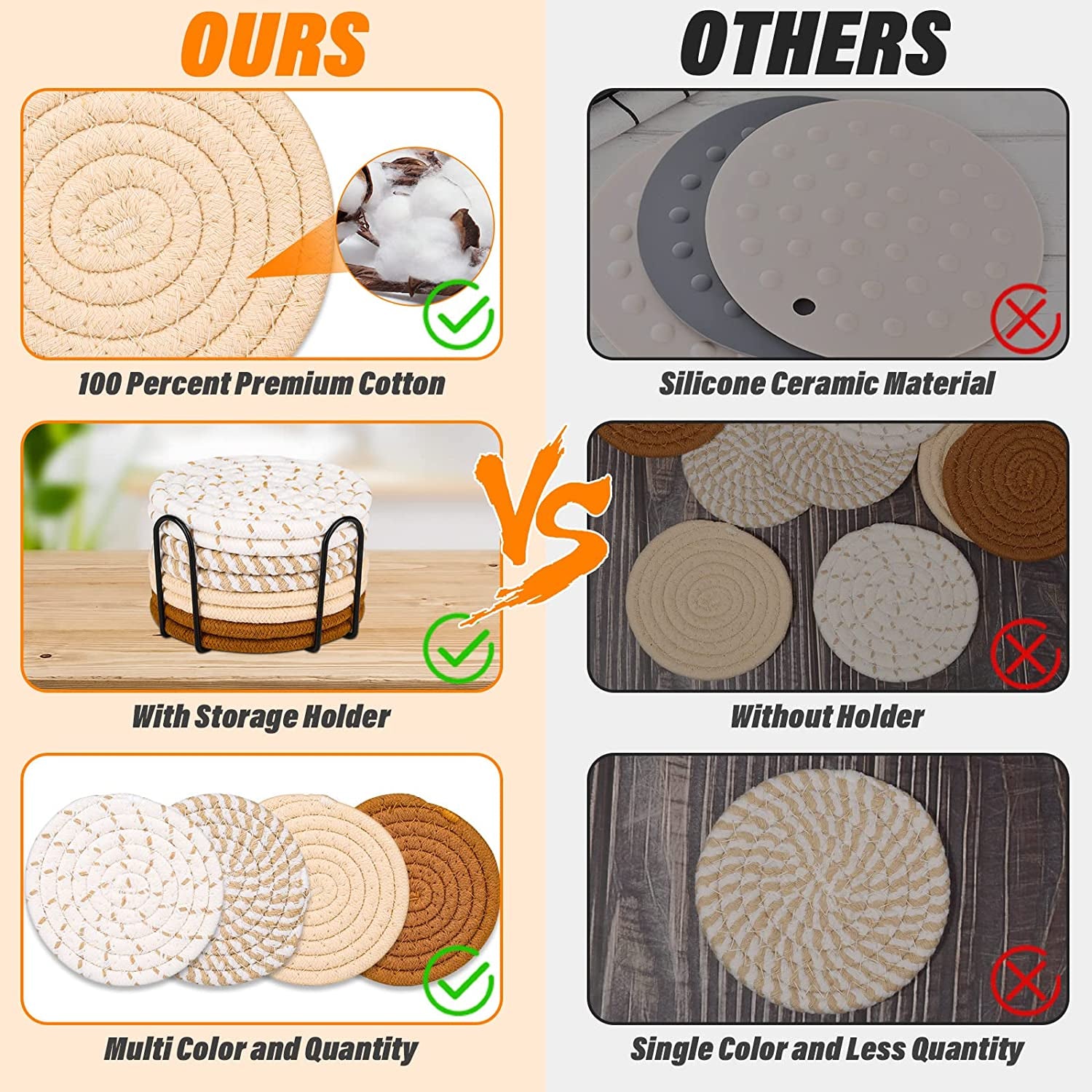 Absorbent Drink Coasters Set of 8
