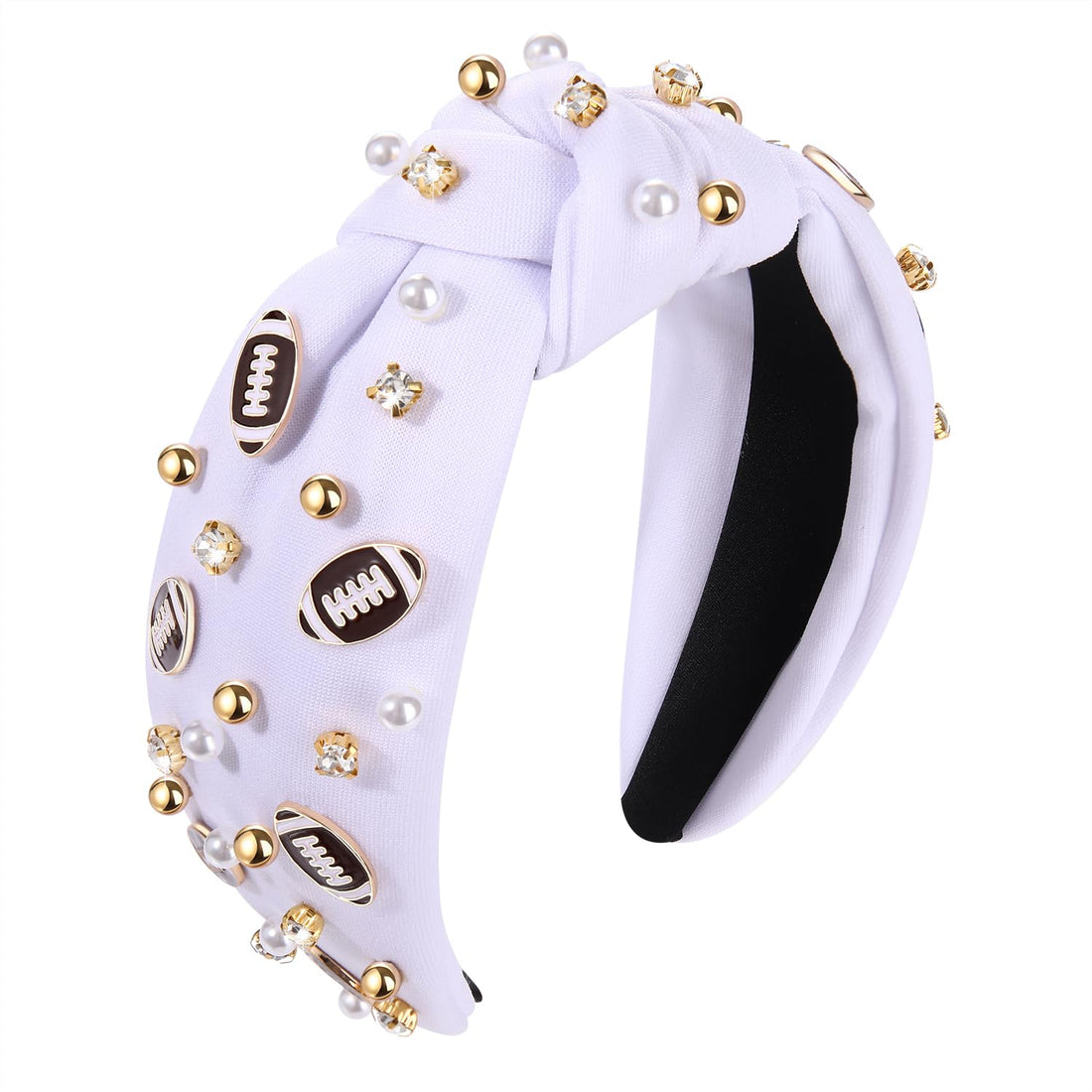 Football Pearl Rhinestone Game Day Headband