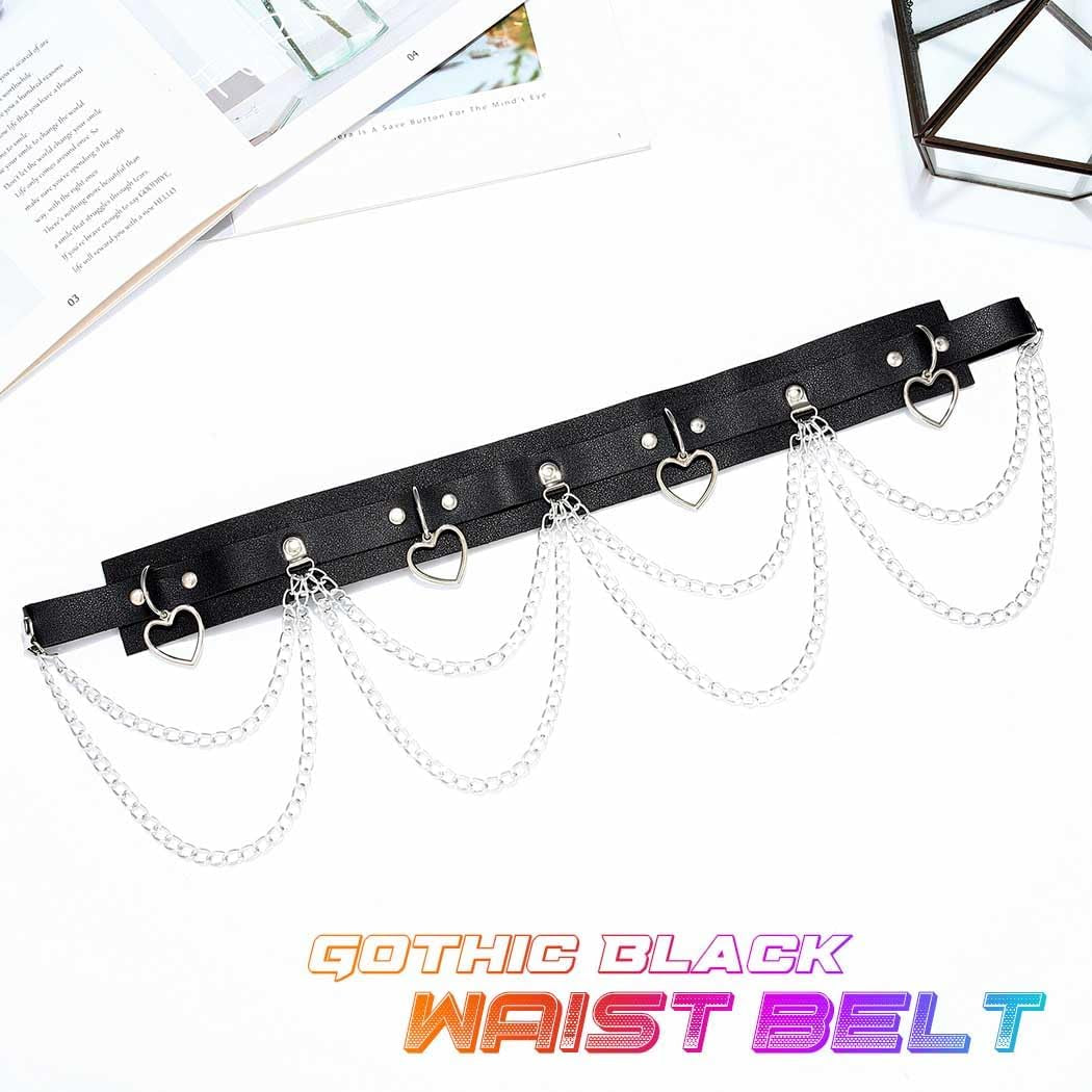 Punk Heart Waist Chain Belt for Women