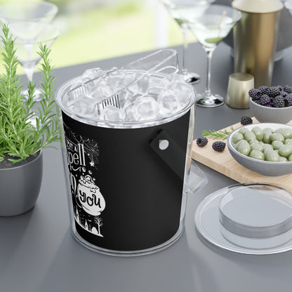 I Put a Spell on You Halloween Ice Bucket with Tongs - Spooky Chic Beverage Cooler - Perfect Fall Entertaining Accessory