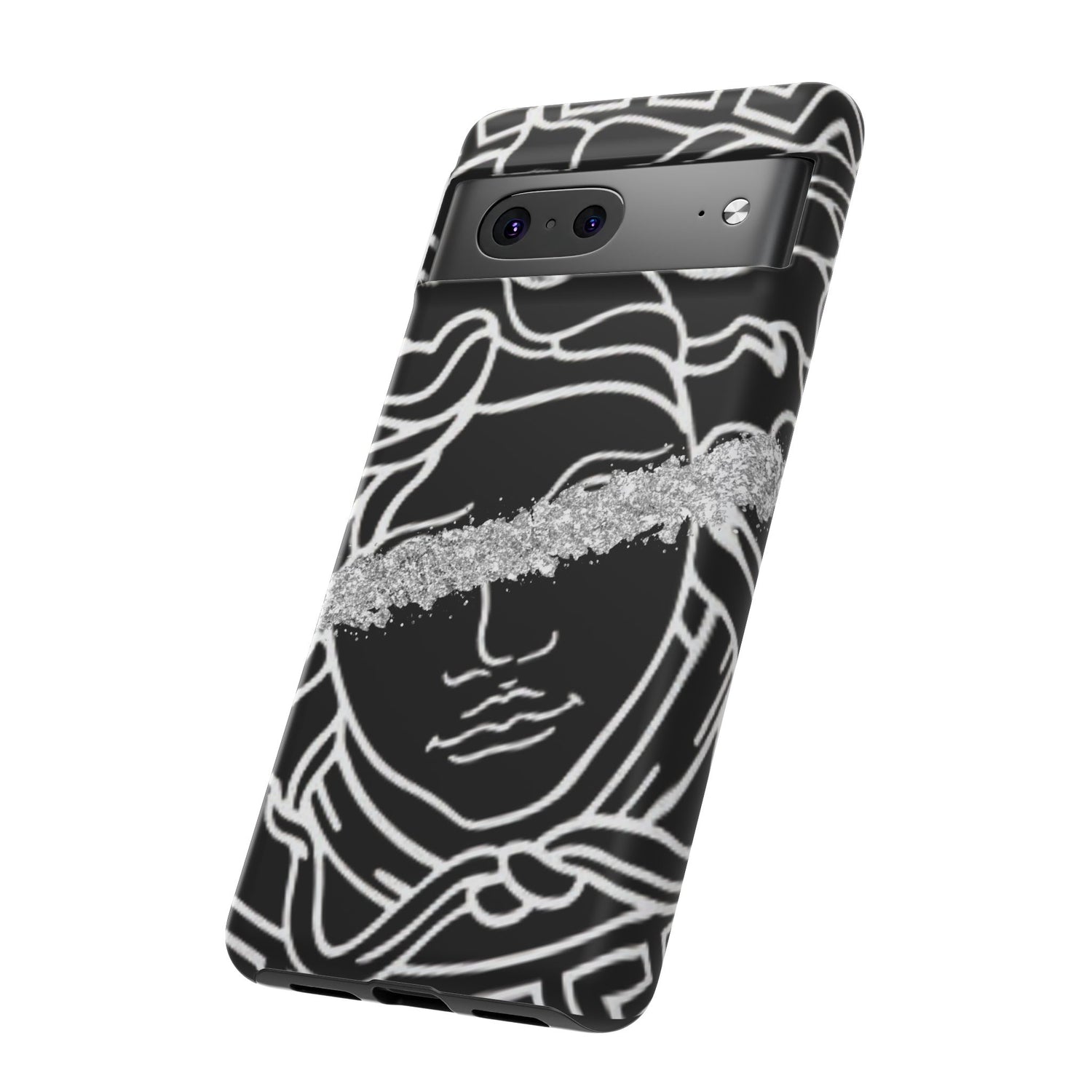 Luxury Medusa Head Tough Black and Silver Phone Case