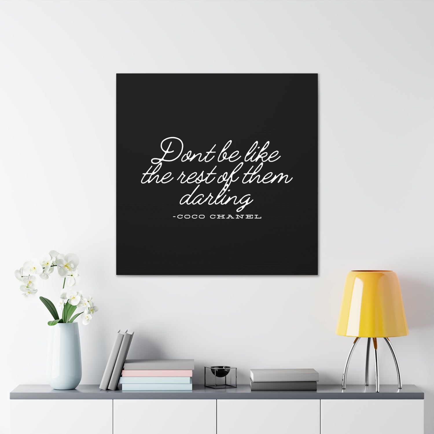 Don’t Be Like the Rest of Them Darling Canvas Wall Art | Coco Chanel Quote | Elegant Inspirational Decor for Home or Office