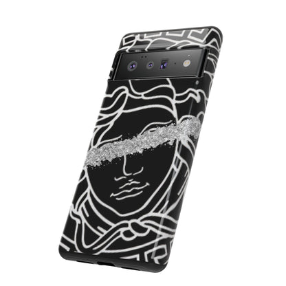 Luxury Medusa Head Tough Black and Silver Phone Case