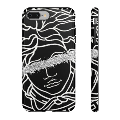 Luxury Medusa Head Tough Black and Silver Phone Case